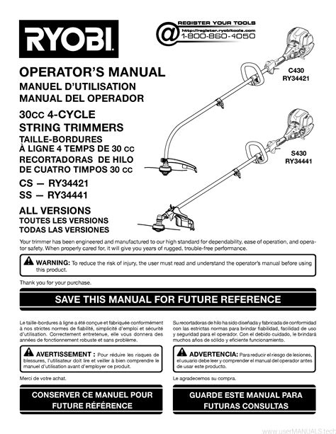 ryobi s430 attachments|ryobi 4 cycle s430 manual.